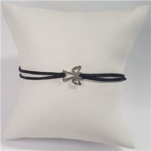 Černý textilní náramek andílek, Ag 925