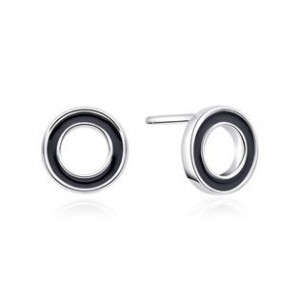Stříbrné náušnice černá kolečka