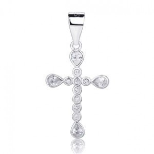 Drobnější stříbrný přívěsek křížek