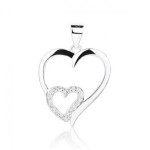 Stříbrný přívěšek dvojsrdíčko