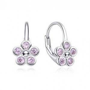 Stříbrné dívčí náušnice kytičky