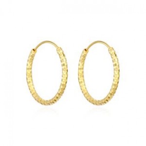 Zlacené stříbrné náušnice kruhy 16 mm