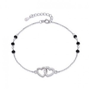 Dámský stříbrný náramek dvojité srdíčko