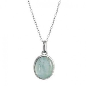 Stříbrný náhrdelník s akvamarínem