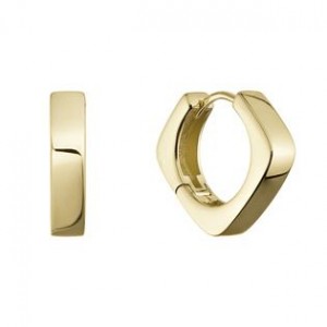 Pozlacené stříbrné náušnice čtvercové kruhy