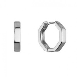 Stříbrné náušnice hranaté kruhy