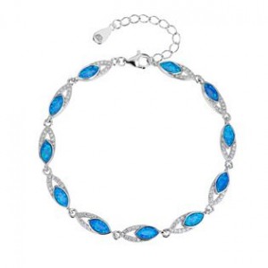 Stříbrný náramek s opálem
