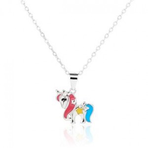 Dětský stříbrný náhrdelník jednorožec