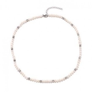 Stříbrný náhrdelník s přírodními perličkami