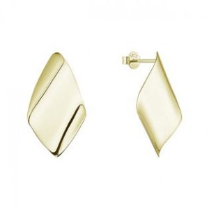 Pozlacené stříbrné náušnice kosočtverce