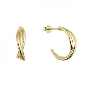 Pozlacené stříbrné náušnice zapletené kroužky