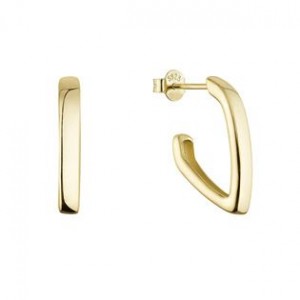 Pozlacené stříbrné náušnice obdélníky