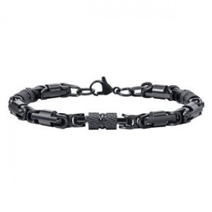 Pánský černý ocelový náramek