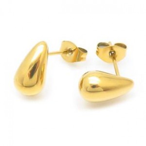 Zlacené ocelové náušnice kapky