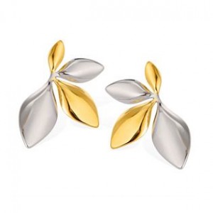 Ocelové náušnice lístky