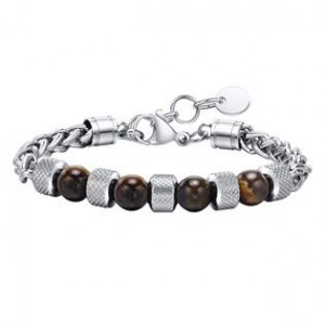 Pánský ocelový náramek s tygřím okem