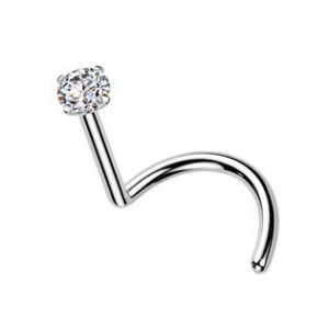 Luxusní piercing do nosu s Moissanit 0.06ct (2,5mm), TITAN