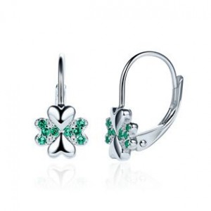 Stříbrné dámské náušnice čtyřlístky