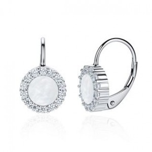 Stříbrné dámké náušnice s mléčnými kameny