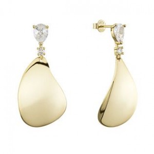 Stříbrné náušnice visací kapka a zirkon