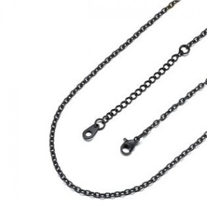 Očkový řetízek černý, tl. 1,2 mm, délka 45 + 5 cm