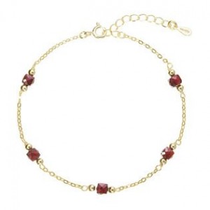 Pozlacený náramek s granáty