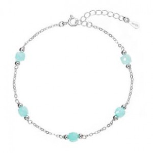 Stříbrný náramek s amazonity