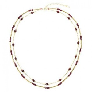 Pozlacený náhrdelník s granáty