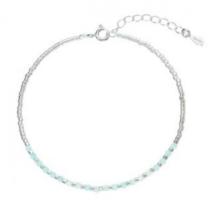 Stříbrný náramek s amazonity