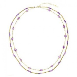 Pozlacený náhrdelník s ametysty