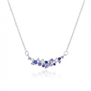 Střibrný náhrdelník s barevnými kameny