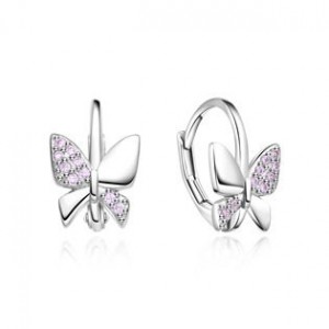 Stříbrné dívčí náušnice motýlci