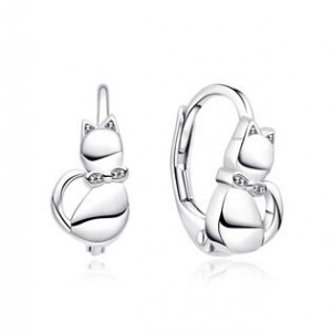 Stříbrné dívčí náušnice kočičky