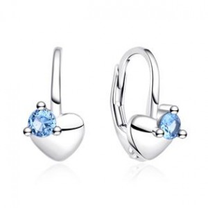 Stříbrné náušnice srdíčka