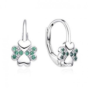Stříbrné dívčí náušnice čtyřlístky