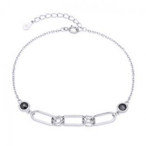 Dámský stříbrný náramek s oválky