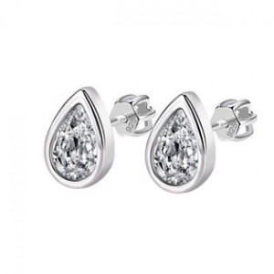 Stříbrné náušnice slzičky se zirkony