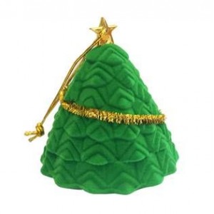 Vánoční semišová dárková krabička, stromek