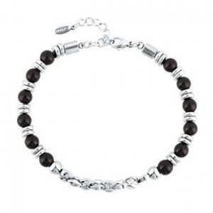 Ocelový náramek s achátem