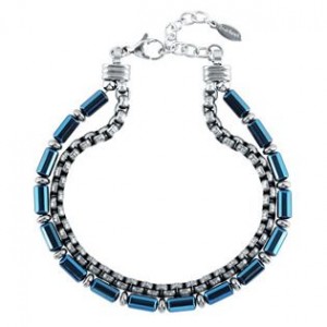 Ocelový náramek s hematitem